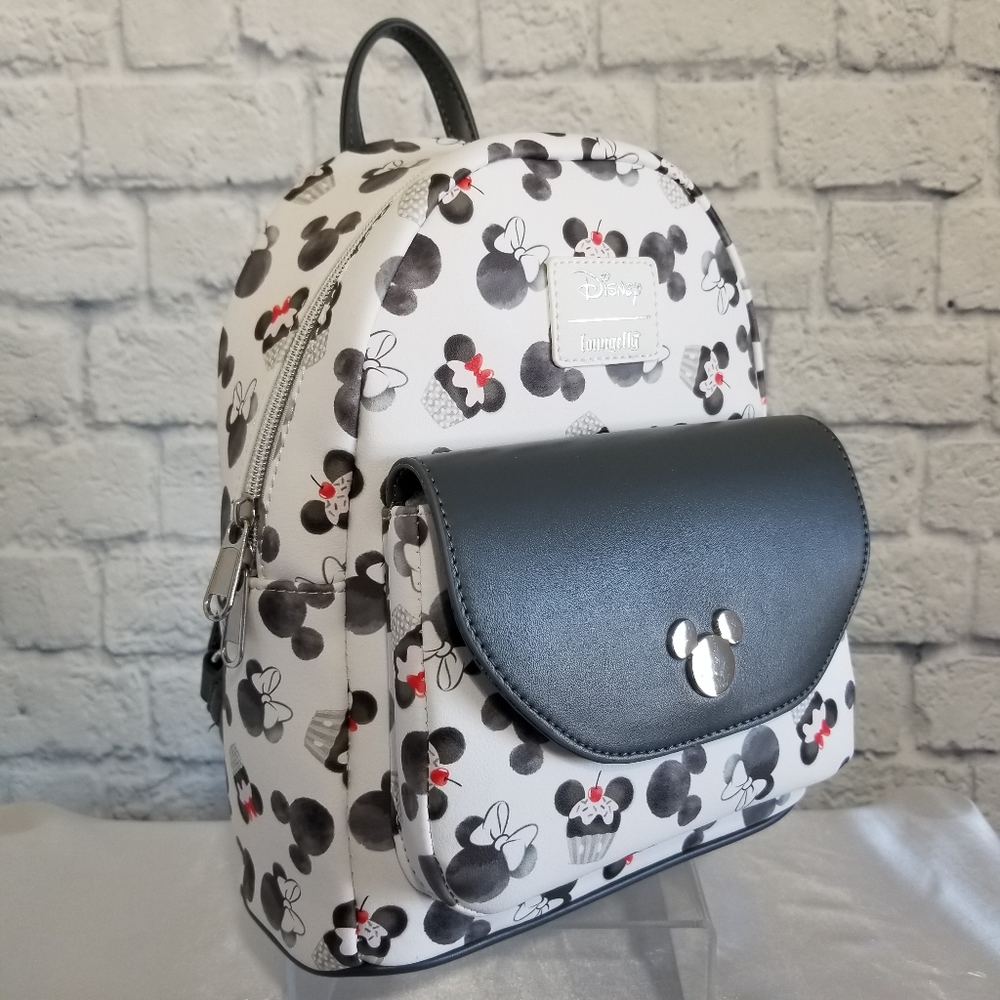 Loungefly Minnie Mouse Mickey Mouse Cupcakes Disney Mini Backpack Bag New